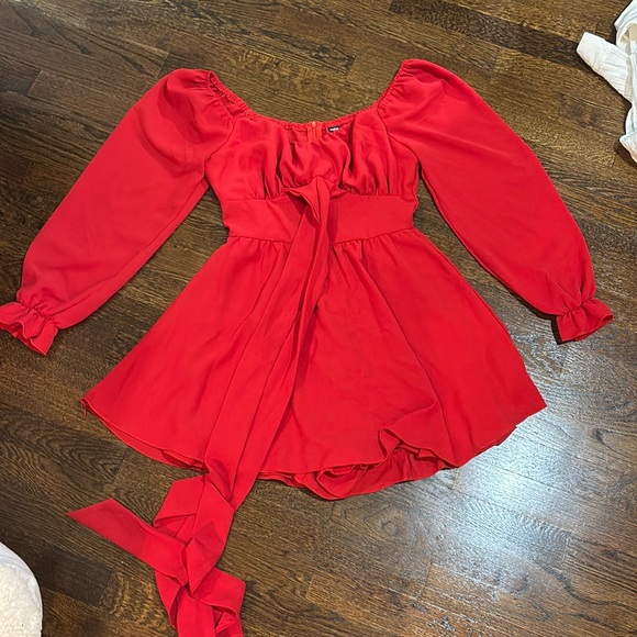 SHEIN Dresses & Skirts - red romper dress (skort under dress)